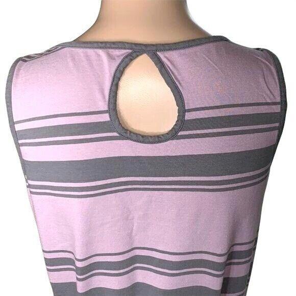 Horny Toad Womens Sundress Sleeveless Striped Pullover Keyhole Purple Small - Picture 5 of 12